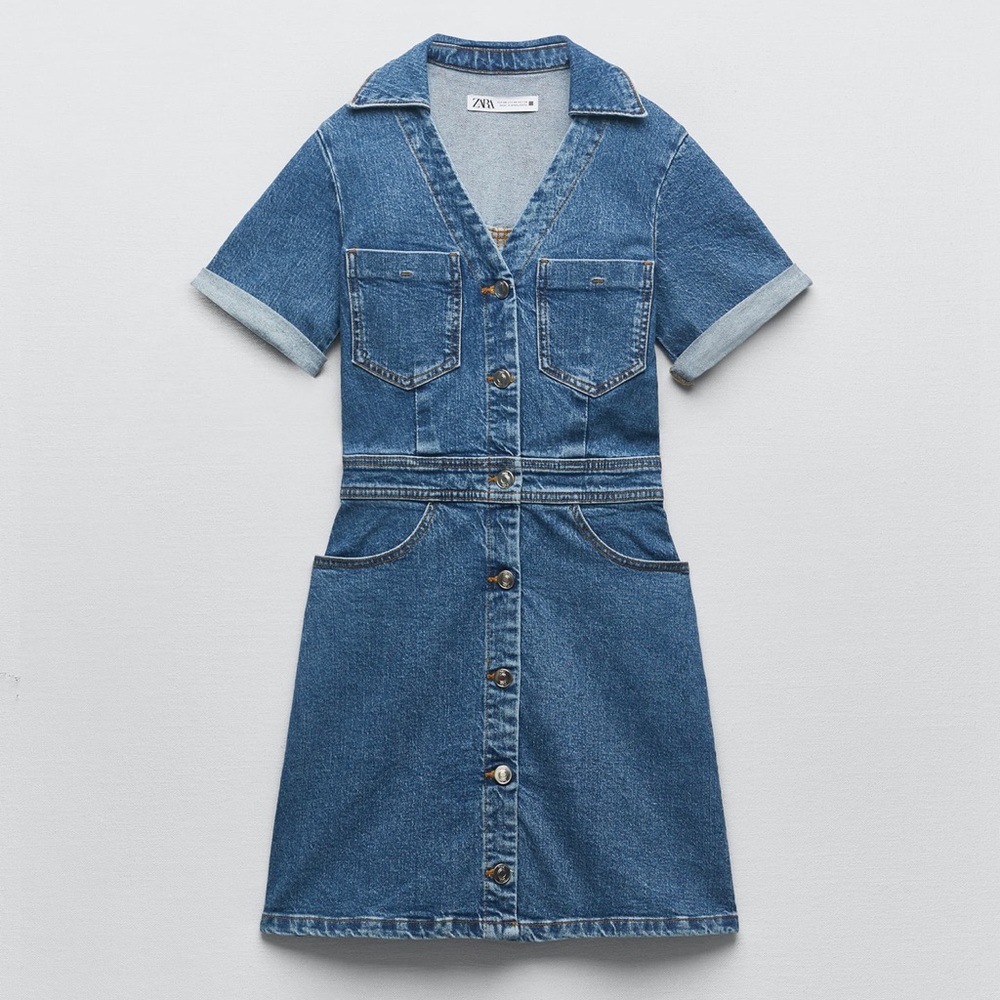 Zara mini denim dress
